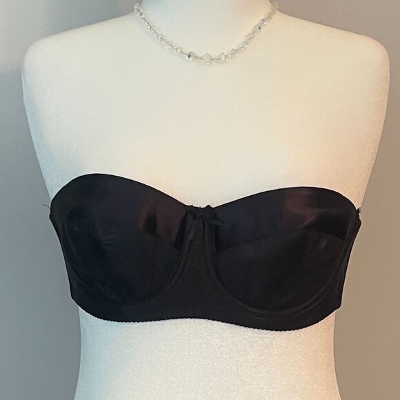 Unknown Brand Black Lightly Padded with Underwire Strapless Bra Size 36C - Picture 3 of 5